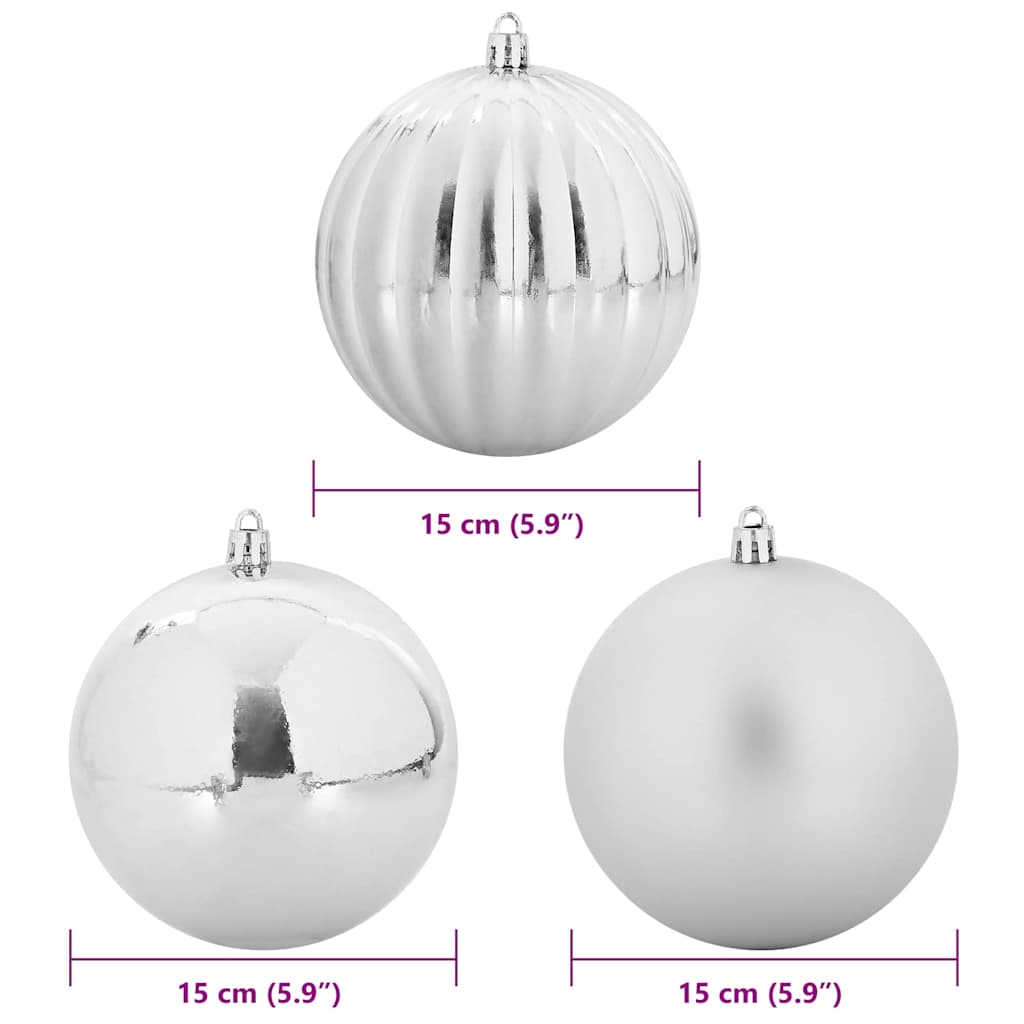 Christmas Bauble Set 9 pcs Silver